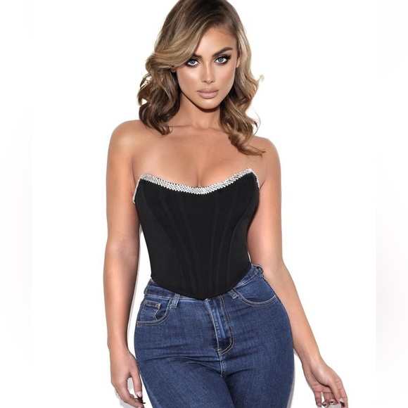 Ivy Black Corset Top - Picture 3 of 5